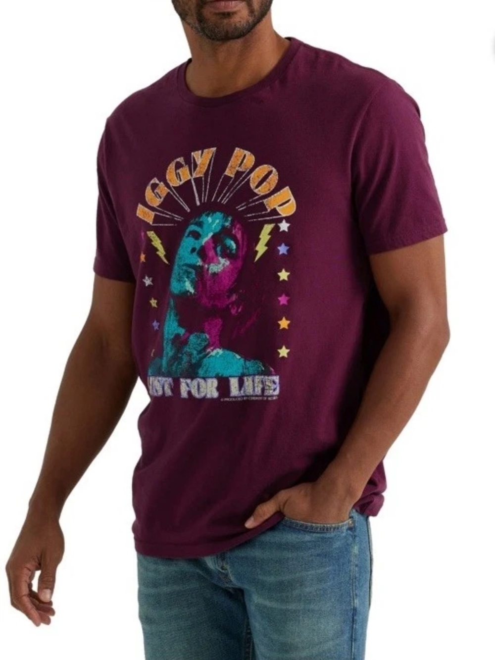 LEE Iggy Pop Men’s Maroon Graphic Tee 2XL